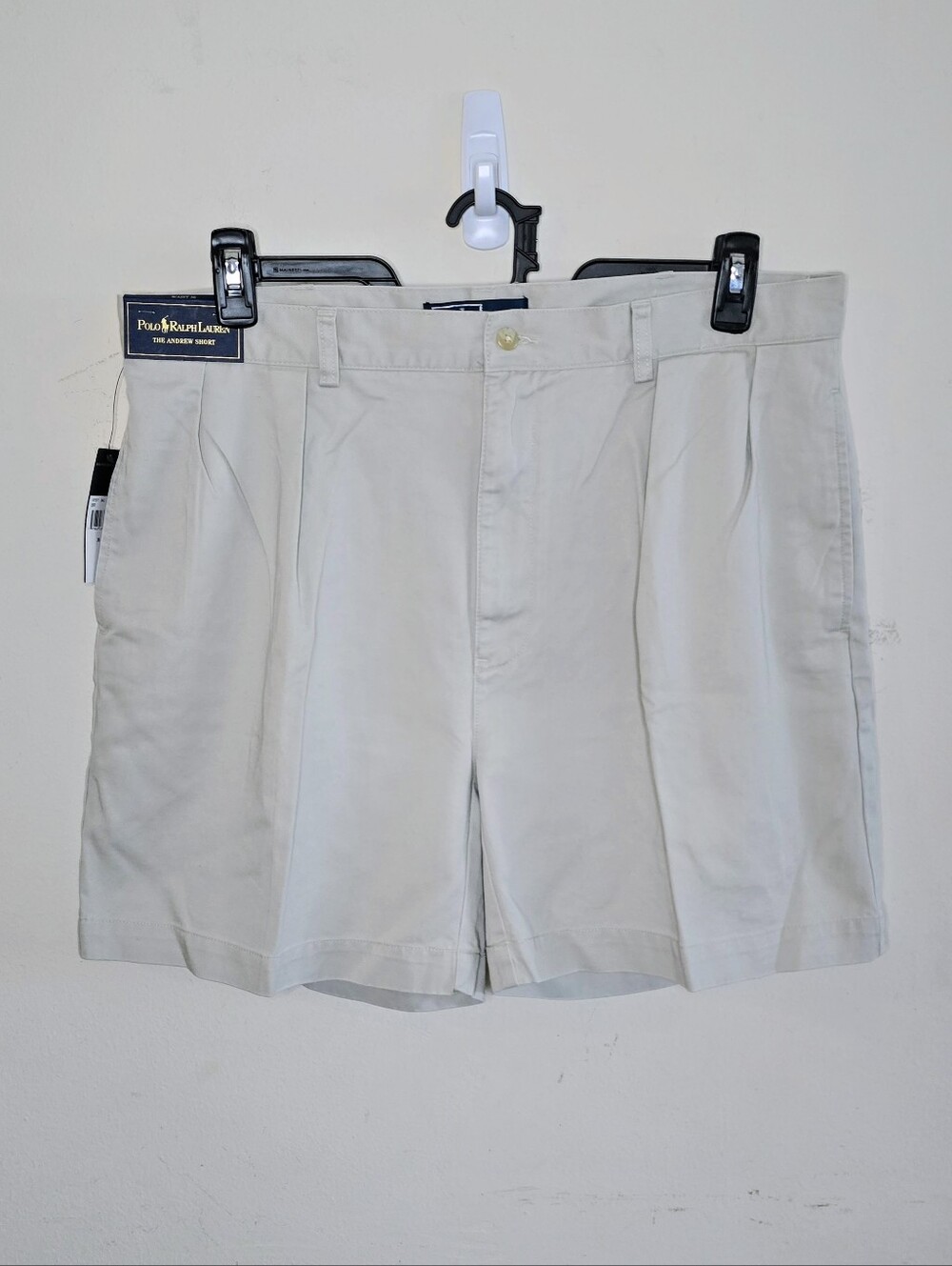 Polo Ralph Lauren Andrew Shorts Men's Size 36 Tan Pleated Chino Preppy 90s NWT